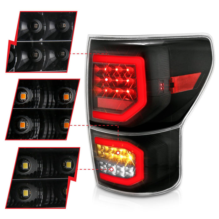 Anzo LED Black Clear Tail Lights For Tundra (2007-2013)