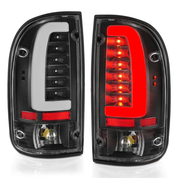 Anzo LED Tail Lights Black Clear For Tacoma (1995-2000)