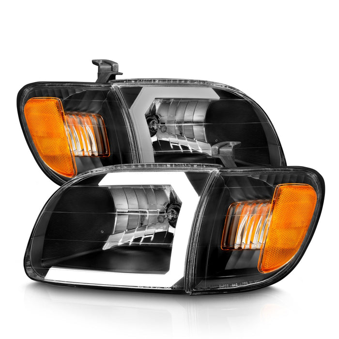 Anzo Crystal Plank Headlights Black For Tundra (2000-2004)