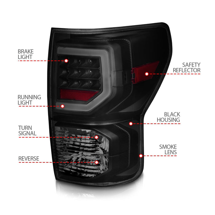 Anzo LED Plank Style Black Smoke Tail Lights For Tundra (2007-2013)