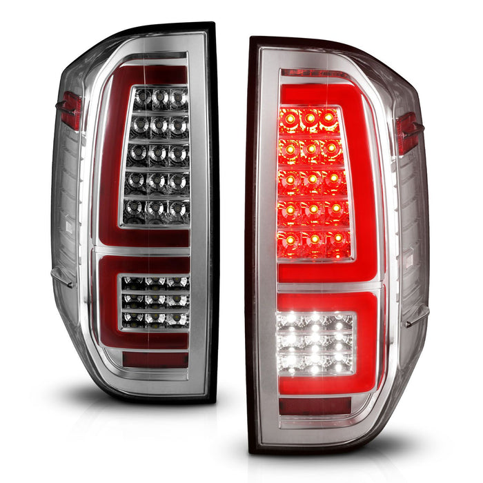 Anzo Full LED Tail Lights Chrome Clear Lens For Tundra (2014-2021)