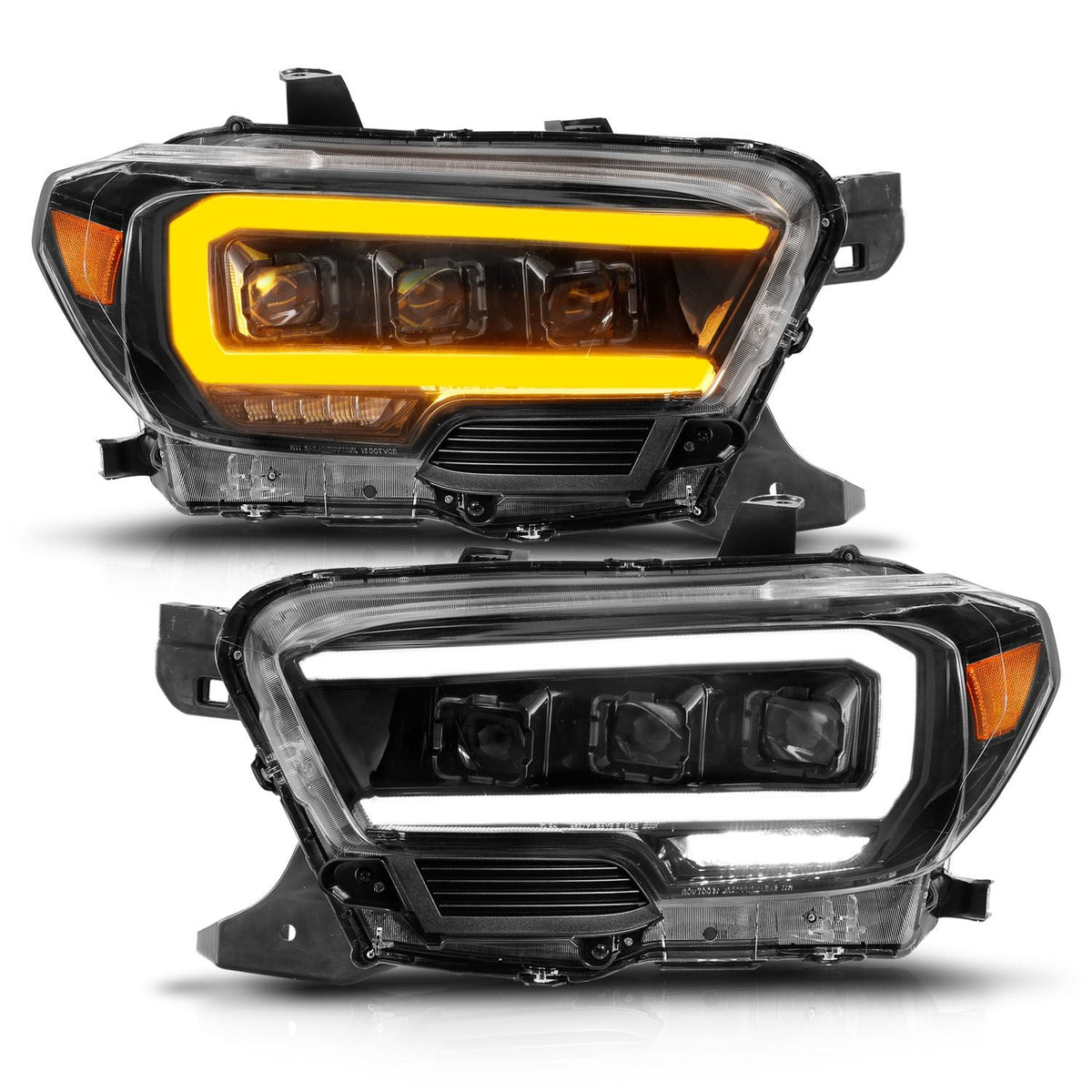 Anzo Black Full LED Projector DRL Headlights For Tacoma (2016-2023 ...