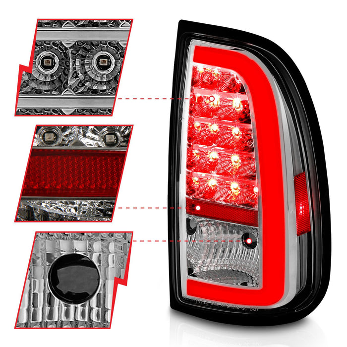 Anzo LED C-Bar Tail Lights Chrome Lens For Tundra (2000-2006)